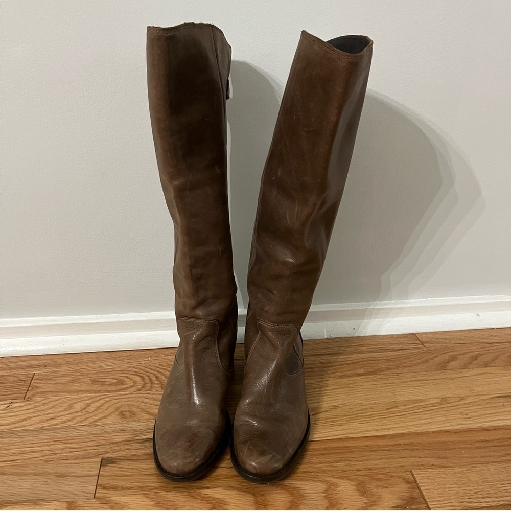 Soft Surroundings Rio Grande Tan Genuine Leather Boots Size 8W